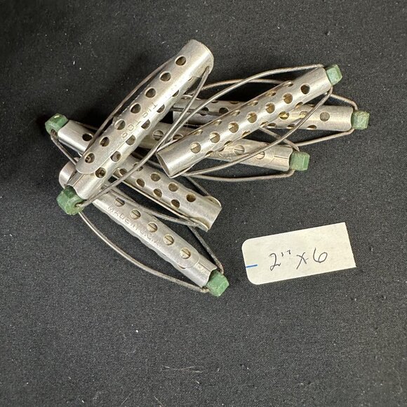 Vintage Lot 60 Wire Brush Mesh Bristle Hair Rollers Curler Metal Clips Perm Rods - Picture 12 of 12